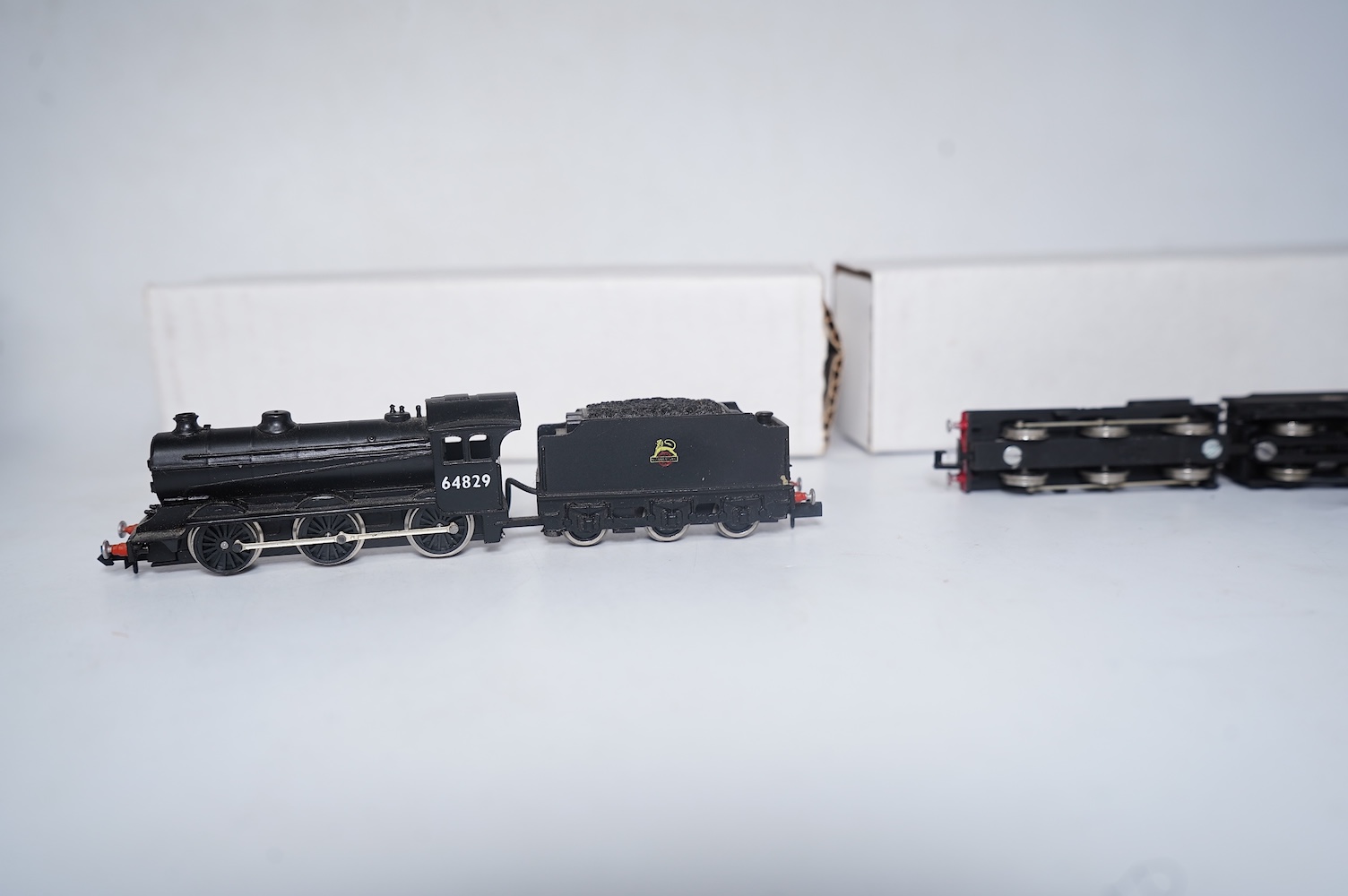 Two boxed Union Mills Models N gauge railway BR locomotives; a Class J39, 64829, and a Class J25, 65685. Condition - good.